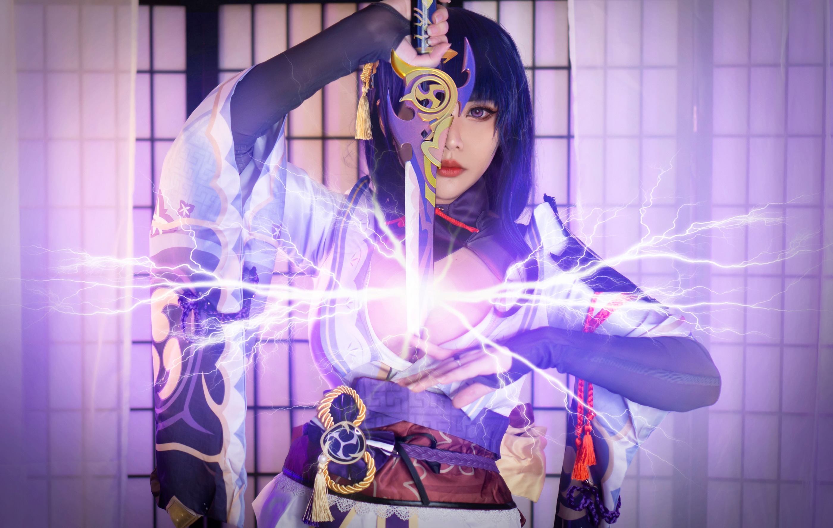 图片[1]-Hana Bunny – NO.099 Raiden Shogun[18P]-XikXak